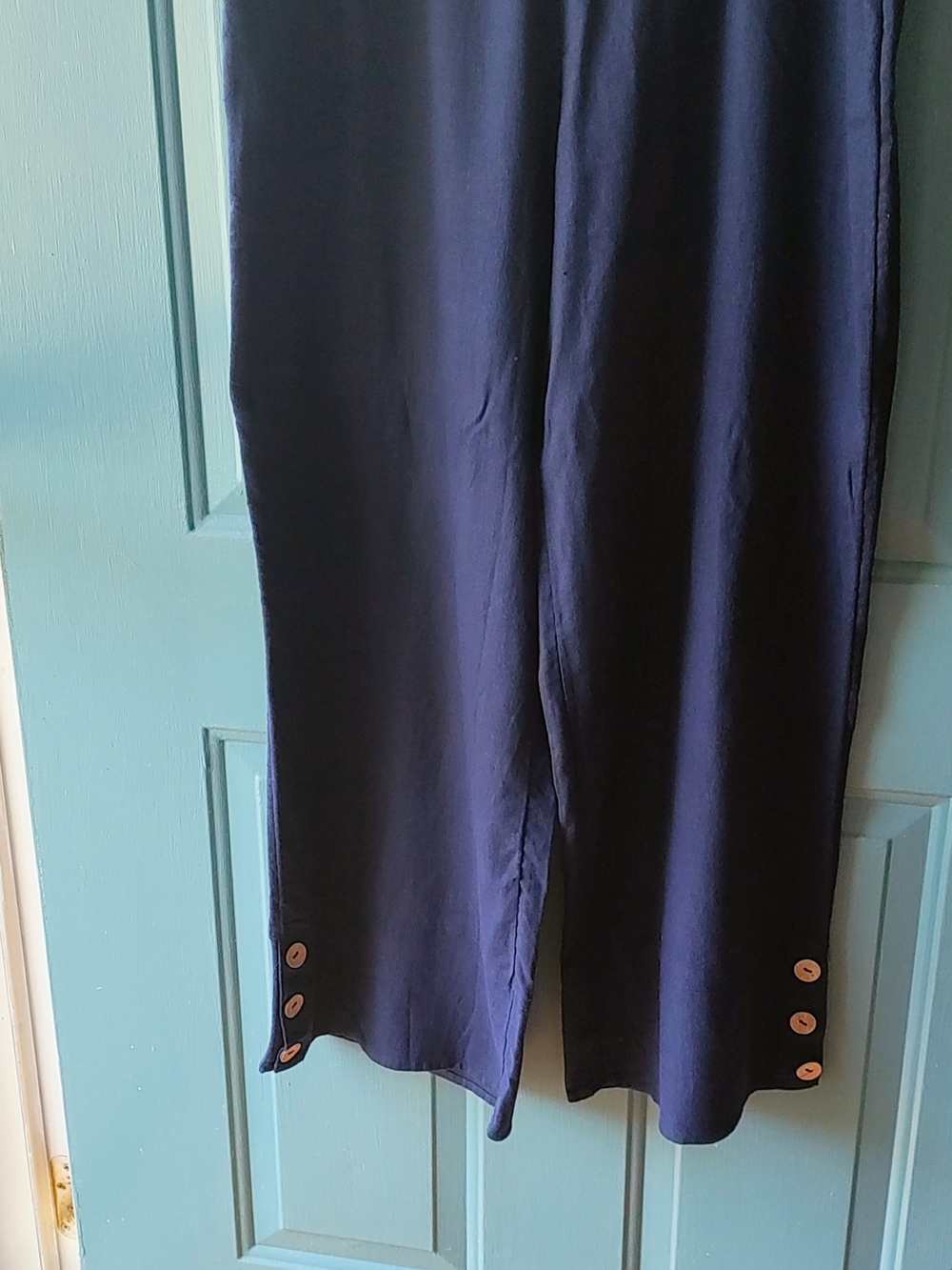 d&Co NWOT - Navy Wide-Leg Pants with Button Detail